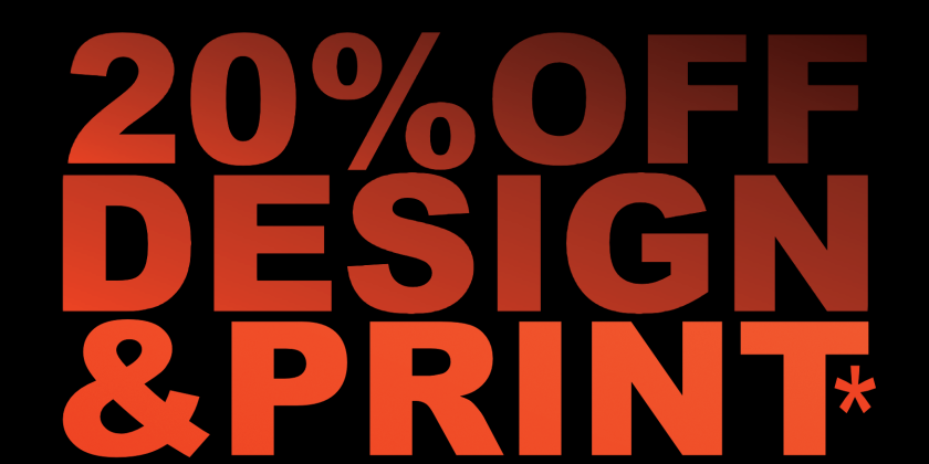 20% off all design and print